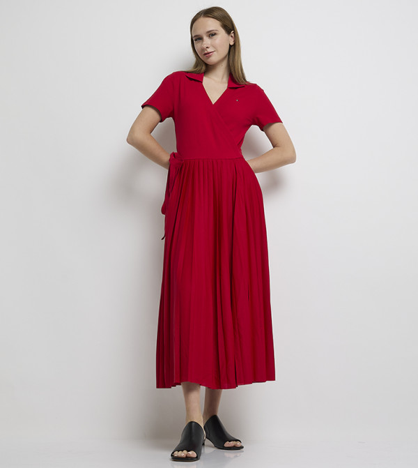 Tommy Hilfiger  Clothing - Red Midi Dresses