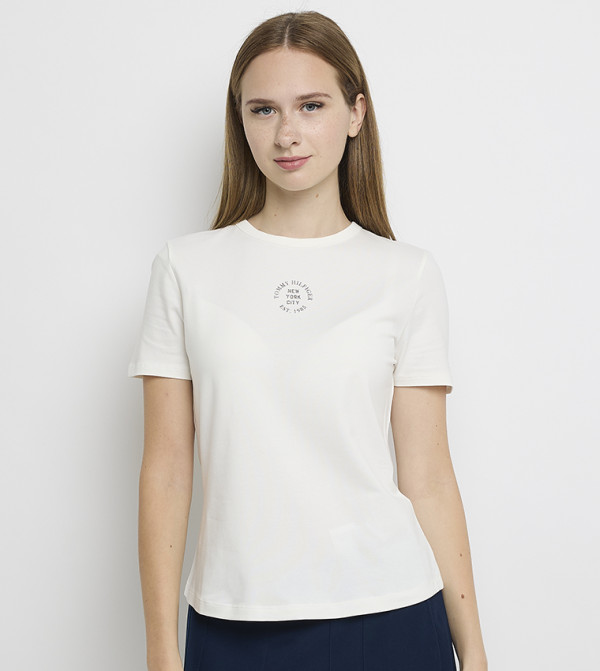 تومي هيلفيغر  تيشيرتات  كم قصير  - بيج فاتح  Short Sleeve T-Shirts