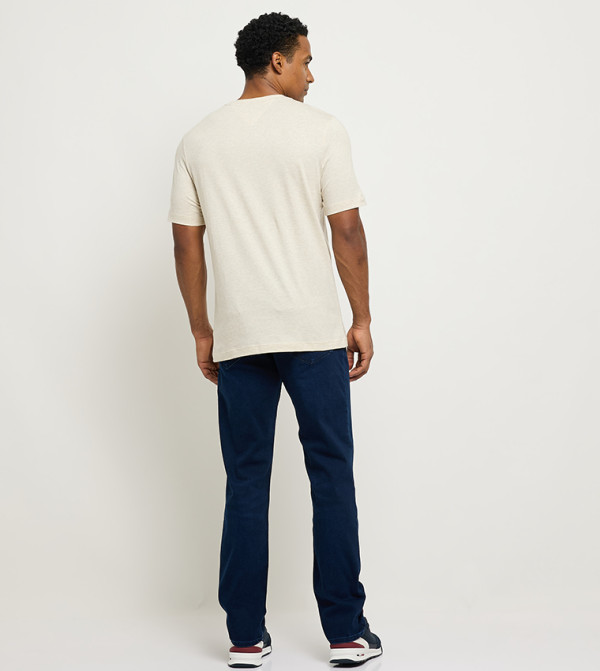 تومي هيلفيغر  ملابس - بيج Round Neck T-Shirts