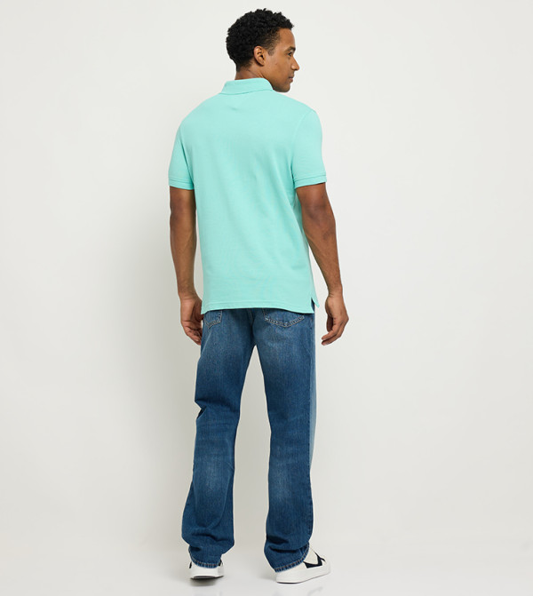 Tommy Hilfiger textured-neutral-linen - Green Polo T-shirts