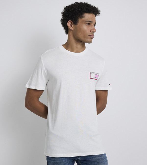 Tommy Hilfiger  Clothing - White Round Neck T-Shirts