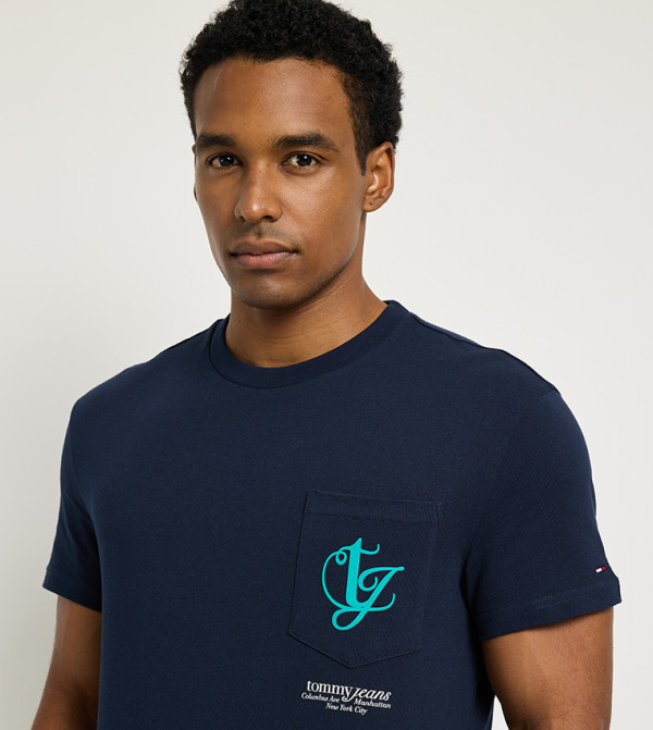 Tommy Jeans TOMMY JEANS - Navy Round Neck T-Shirts