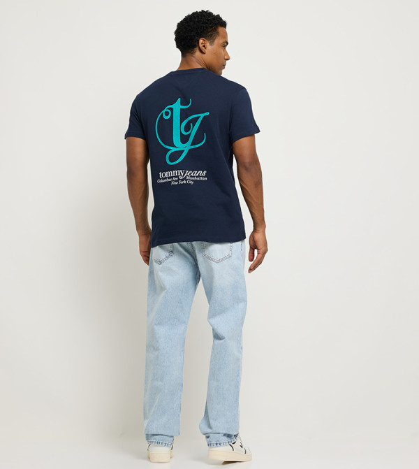 Tommy Jeans TOMMY JEANS - Navy Round Neck T-Shirts