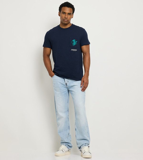 Tommy Jeans TOMMY JEANS - Navy Round Neck T-Shirts