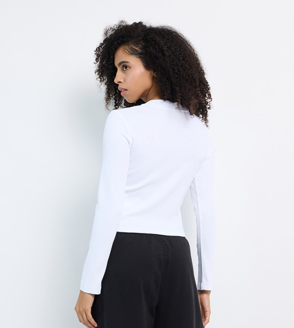 Calvin Klein Jeans  Clothing - White Long Sleeve T-Shirts