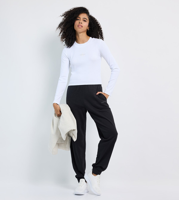 Calvin Klein Jeans  Clothing - White Long Sleeve T-Shirts