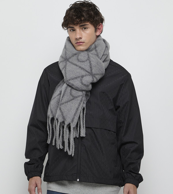 Calvin Klein  Scarves - Grey Woollen Scarves