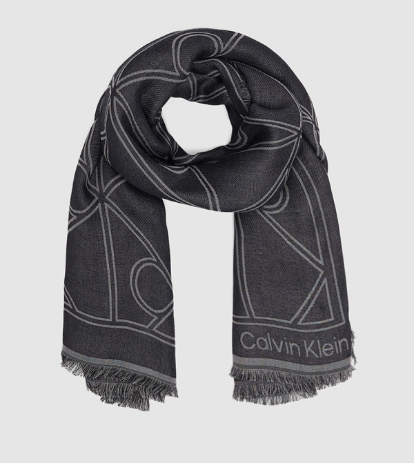 كالفين كلاين  أوشحة - رمادي Knitted Scarves