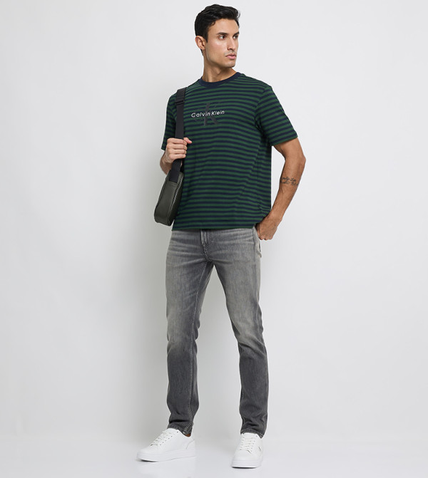 كالفين كلاين كالفين كلاين - أخضر Round Neck T-Shirts