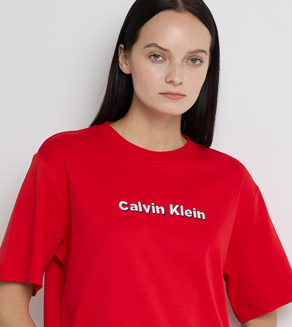 Calvin Klein Jeans Clothing - Red Short Sleeve T-Shirts