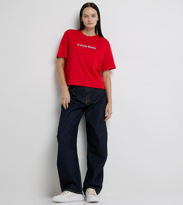 Calvin Klein Jeans Clothing - Red Short Sleeve T-Shirts