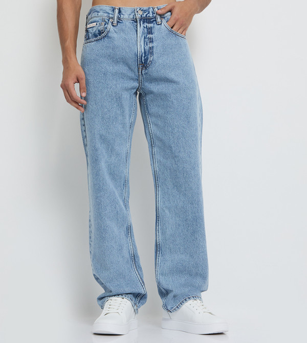 كالفن كلاين جينز  ملابس - أزرق Straight Jeans