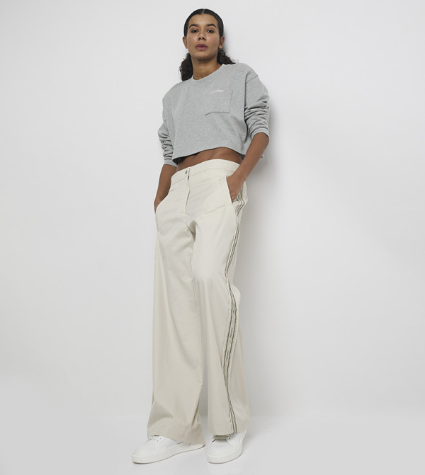 Calvin Klein Jeans  Clothing - Off White Casual Pants
