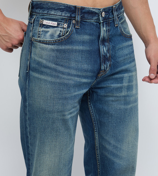 كالفن كلاين جينز  ملابس - أزرق Straight Jeans