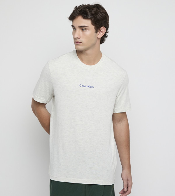 كالفين كلاين كالفين كلاين - أبيض Round Neck T-Shirts