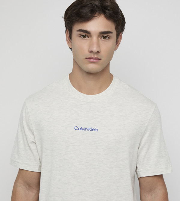 كالفين كلاين كالفين كلاين - أبيض Round Neck T-Shirts