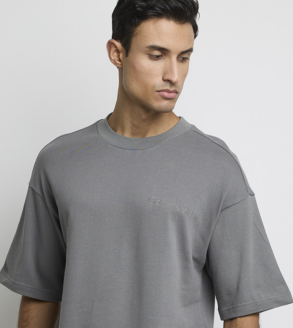 Calvin Klein Calvin Klein - Grey Round Neck T-Shirts