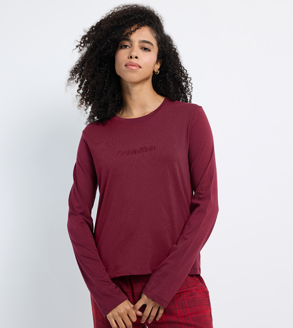 كالفين كلاين  checkered-plaid-w - أحمر Pyjama Set