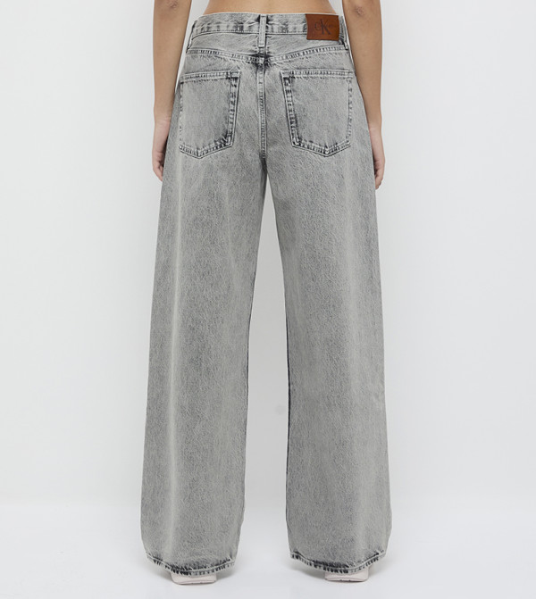 كالفين كلاين كالفين كلاين - رمادي Wide Leg Jeans