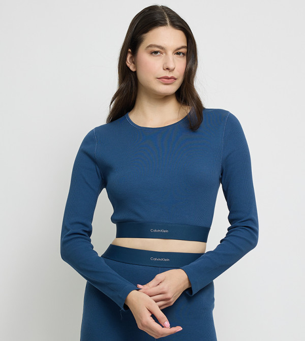 Calvin Klein  Cropped Tops - Blue Cropped Tops