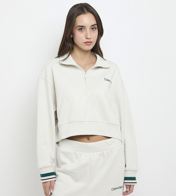 Calvin Klein  Hoodies & Sweatshirts - Beige Sweatshirts