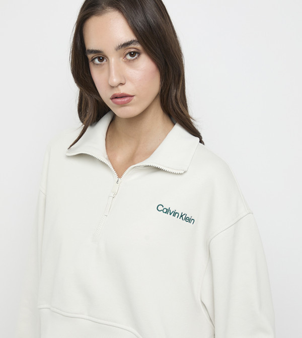 Calvin Klein  Hoodies & Sweatshirts - Beige Sweatshirts