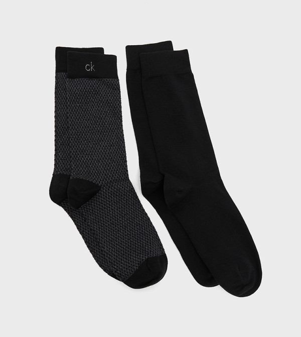 كالفين كلاين  جوارب لنصف الساق  - أسود Calf Length Socks
