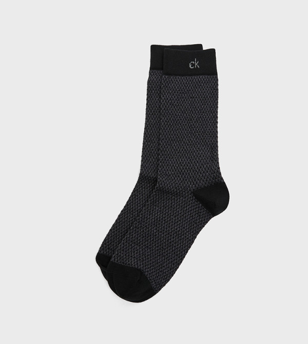 كالفين كلاين  جوارب لنصف الساق  - أسود Calf Length Socks