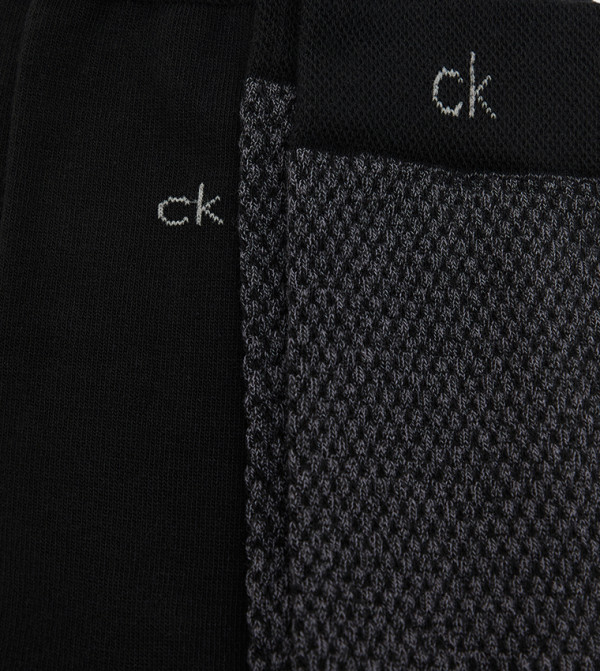 كالفين كلاين  جوارب لنصف الساق  - أسود Calf Length Socks