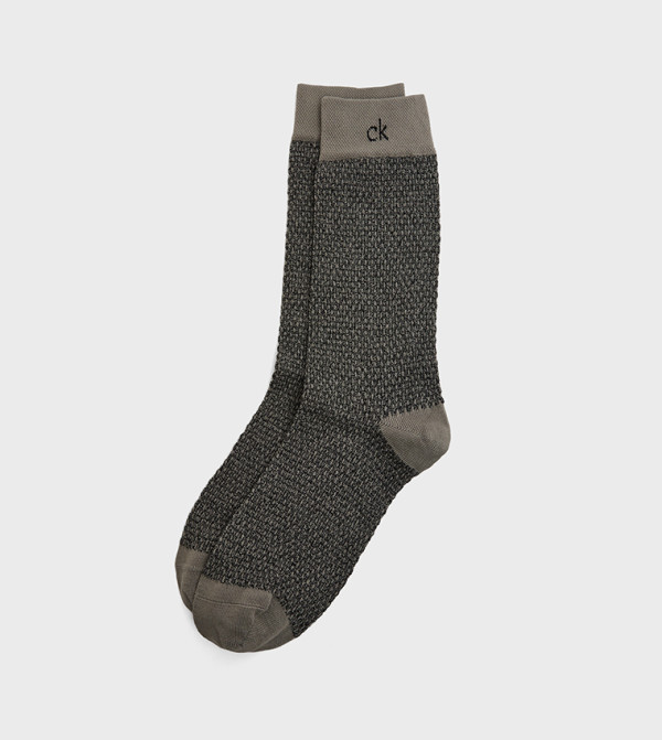كالفين كلاين  جوارب لنصف الساق  - رمادي Calf Length Socks