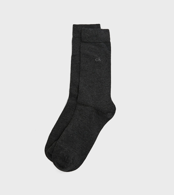 كالفين كلاين  جوارب لنصف الساق  - رمادي Calf Length Socks