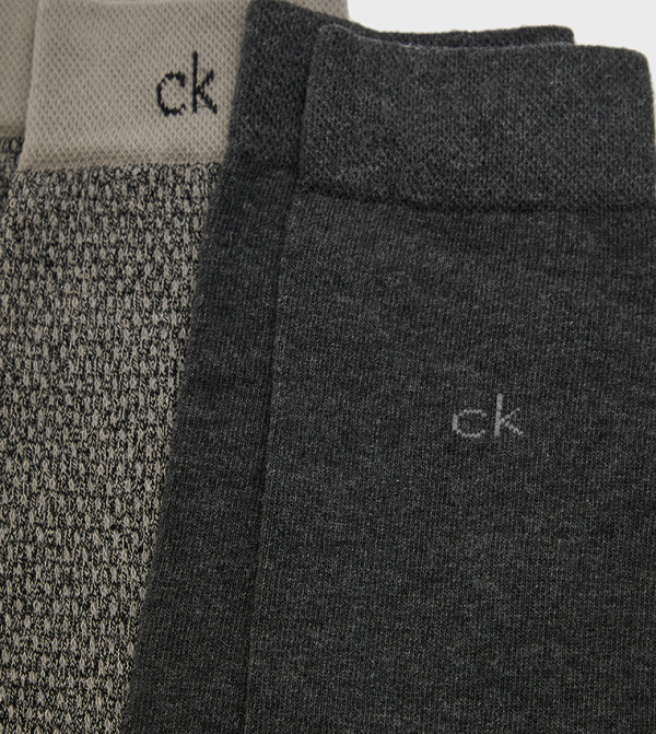 كالفين كلاين  جوارب لنصف الساق  - رمادي Calf Length Socks