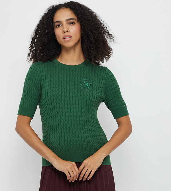 Tommy Hilfiger Tommy Hilfiger - Green Round Neck Sweaters