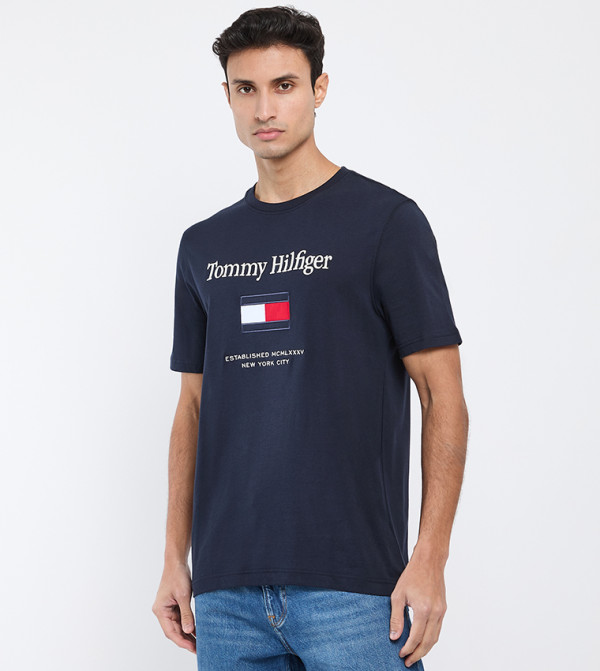 Tommy Hilfiger  Clothing - Navy Round Neck T-Shirts