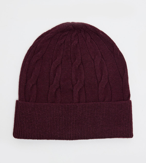 Tommy Hilfiger  Caps & Mittens - Burgundy Caps & Mittens