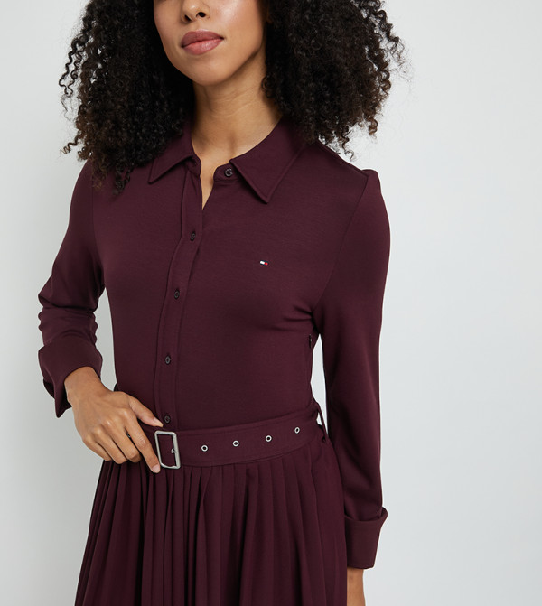 Tommy Hilfiger Clothing - Burgundy Midi Dresses