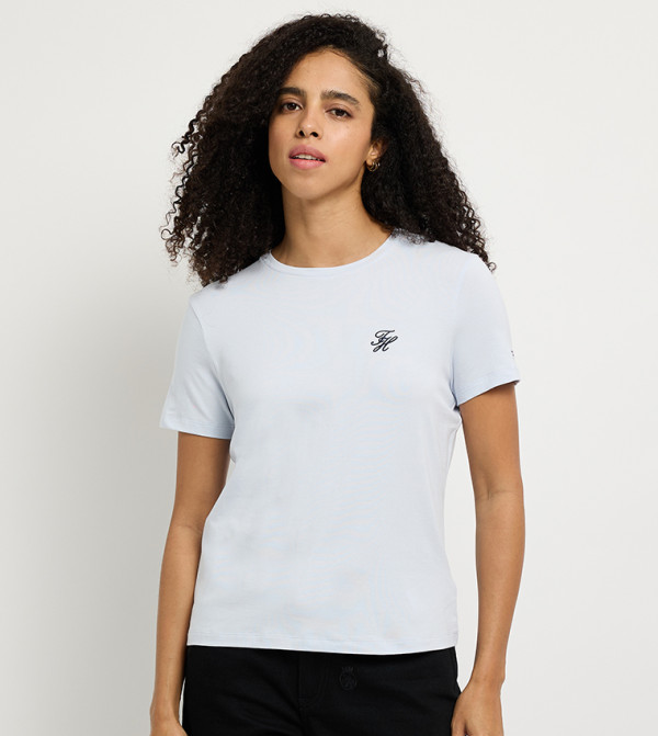 Tommy Hilfiger  Clothing - Light Blue Short Sleeve T-Shirts