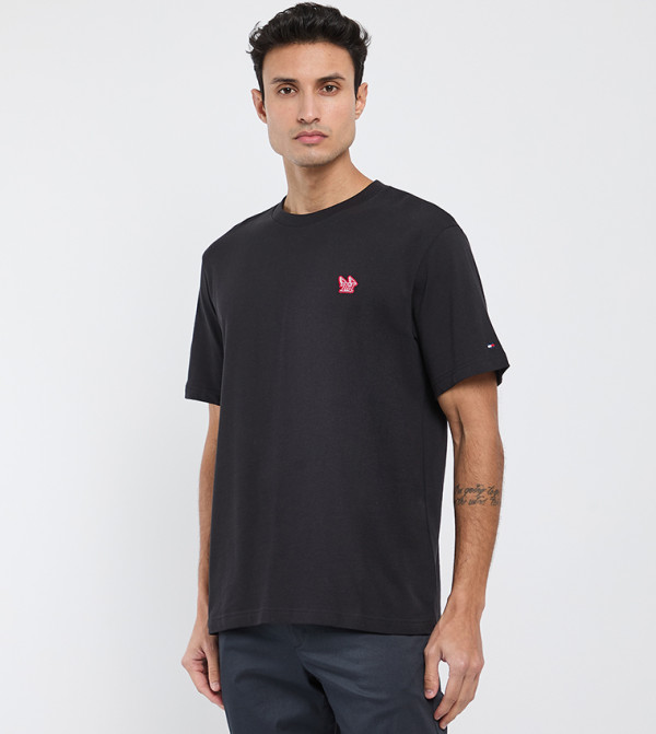 Tommy Hilfiger Tommy Hilfiger - Black Round Neck T-Shirts
