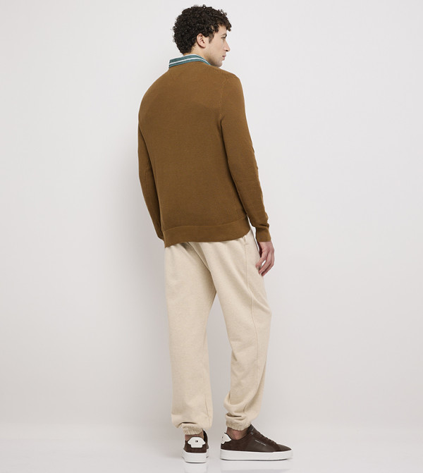 Tommy Hilfiger  Round Neck Sweaters - Khaki Round Neck Sweaters