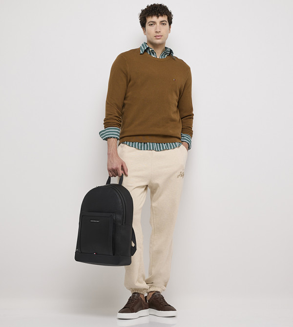 Tommy Hilfiger  Round Neck Sweaters - Khaki Round Neck Sweaters