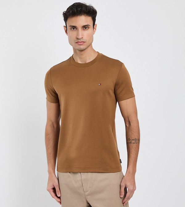Tommy Hilfiger Tommy Hilfiger - Brown Round Neck T-Shirts