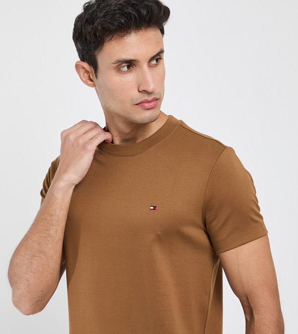 Tommy Hilfiger Tommy Hilfiger - Brown Round Neck T-Shirts