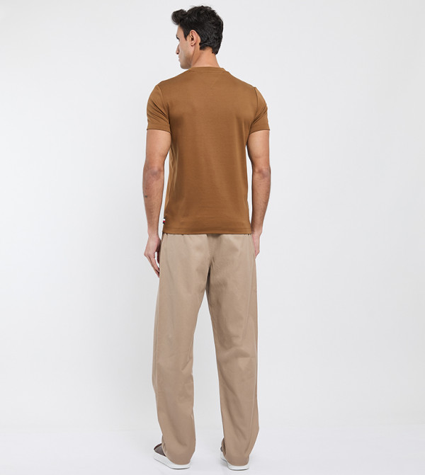 Tommy Hilfiger Tommy Hilfiger - Brown Round Neck T-Shirts