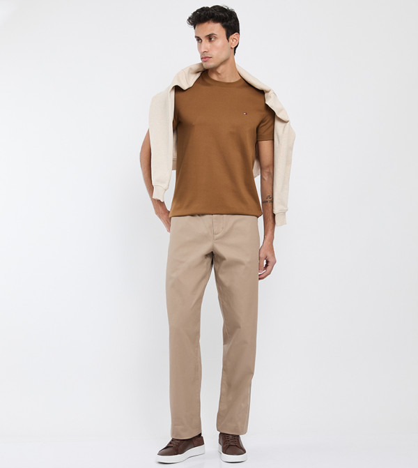 Tommy Hilfiger Tommy Hilfiger - Brown Round Neck T-Shirts