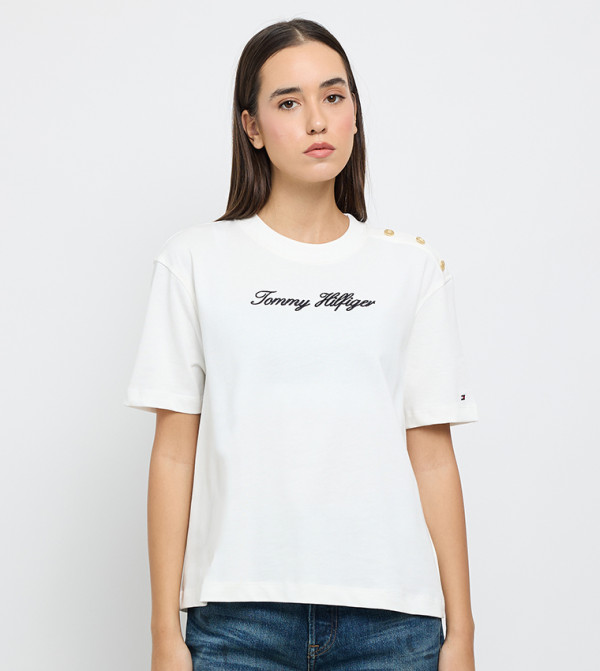 Tommy Hilfiger Clothing - White Short Sleeve T-Shirts
