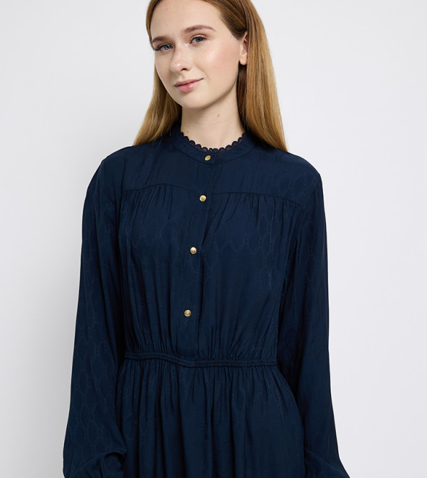 تومي هيلفيغر statement-sleeve-babydoll - أزرق بحري داكن Mini Dresses