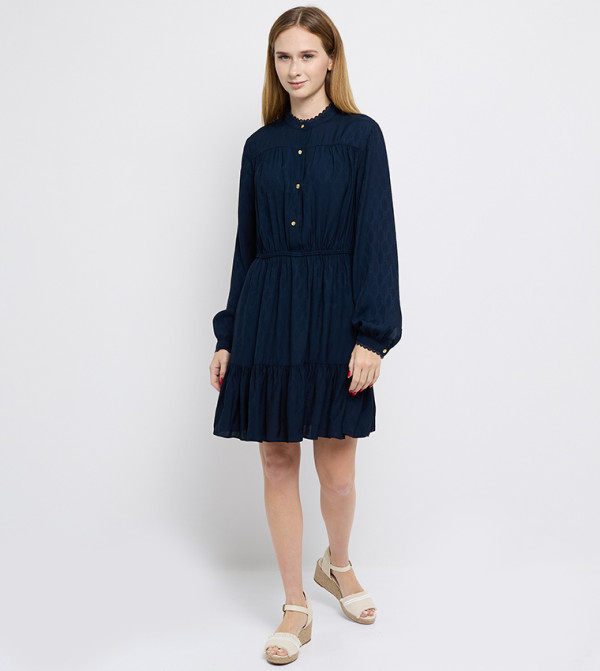 تومي هيلفيغر statement-sleeve-babydoll - أزرق بحري داكن Mini Dresses