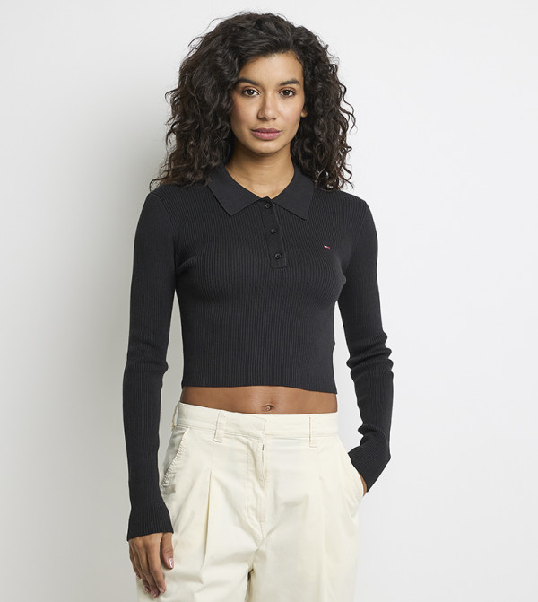 Tommy Jeans  Sweaters & Cardigans - Black Round Neck Sweaters
