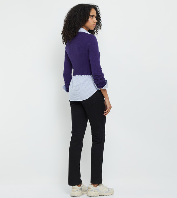 Tommy Jeans TOMMY JEANS - Purple Round Neck Sweaters