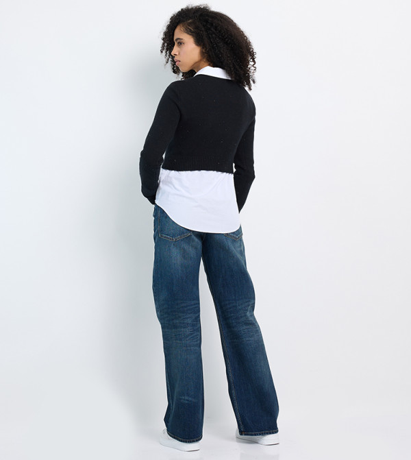 Tommy Jeans TOMMY JEANS - Black Round Neck Sweaters
